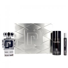 Набор Paco Rabanne Phantom для мужчин: туалетная вода EDT, 100 мл + 10 мл + спрей-дезодорант, 150 мл цена и информация | Мужские духи | kaup24.ee