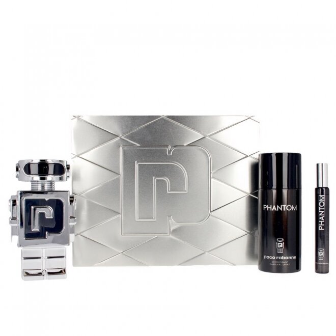 Meeste kinkekomplekt Paco Rabanne Phantom EDT 100 ml, deospray 150 ml, mini EDT 10 ml цена и информация | Meeste parfüümid | kaup24.ee