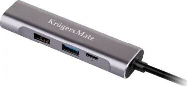 Kruger&Matz (HUB) USB C - HDMI / USB 3.0 / USB 2.0 / C цена и информация | USB jagajad, adapterid | kaup24.ee