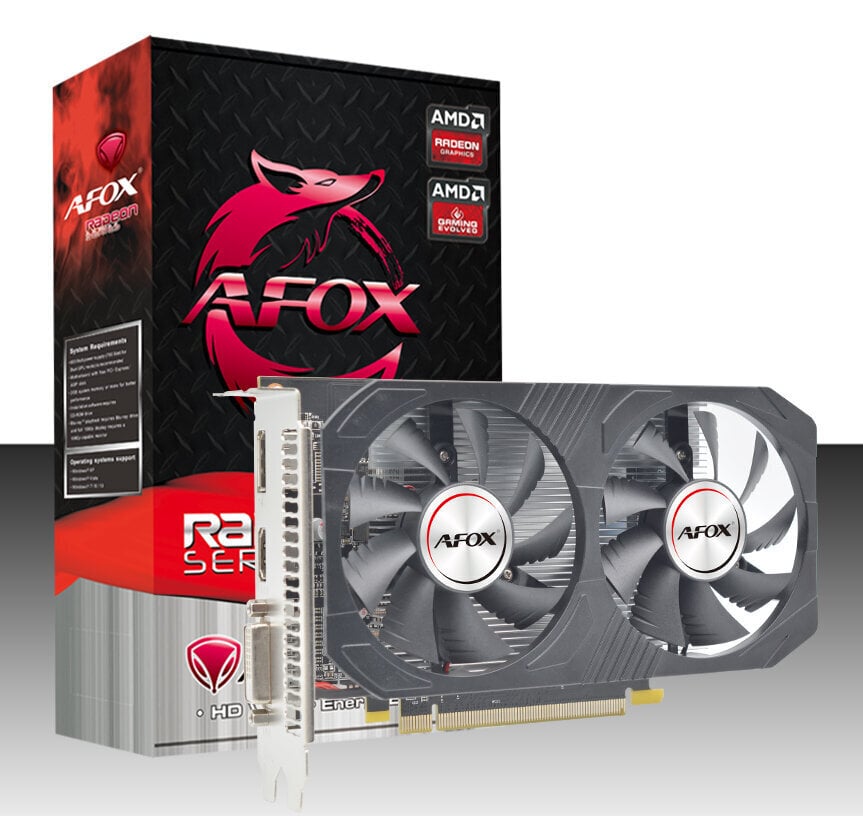 AFOX Radeon RX 550 4GB GDDR5 DVI HDMI DP DUAL FAN AFRX550-4096D5H4-V6 цена и информация | Videokaardid (GPU) | kaup24.ee