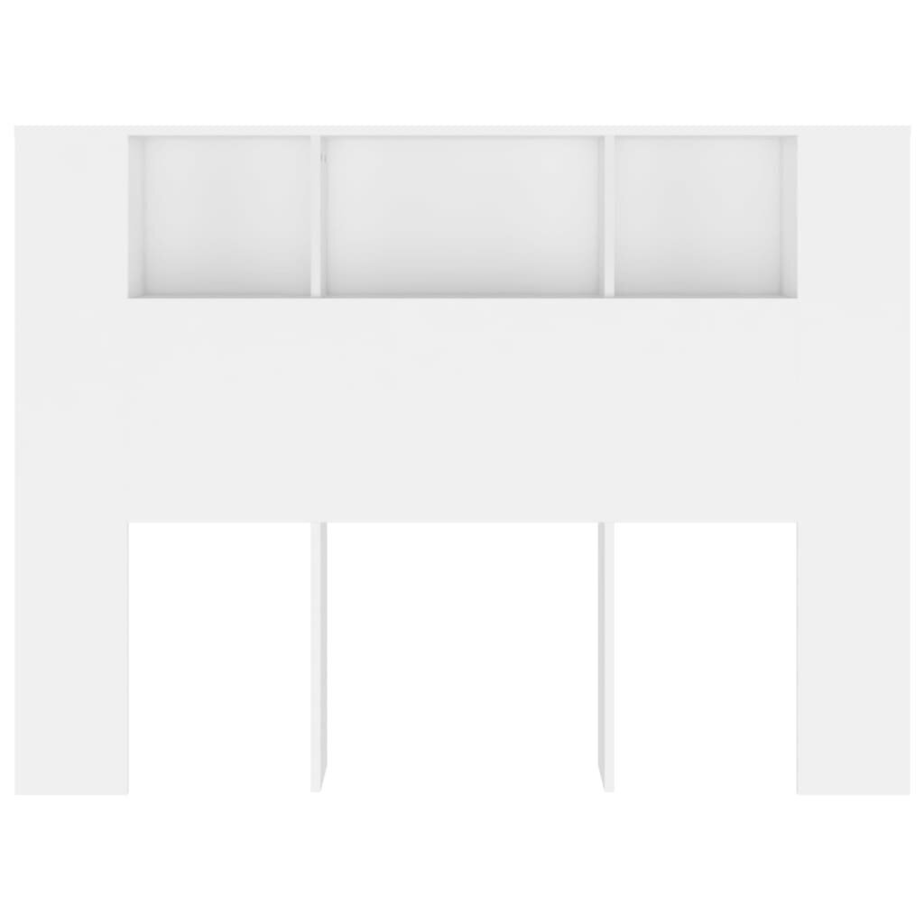vidaXL voodipeatsi kapp, valge, 140 x 18,5 x 104,5 cm hind ja info | Voodid | kaup24.ee
