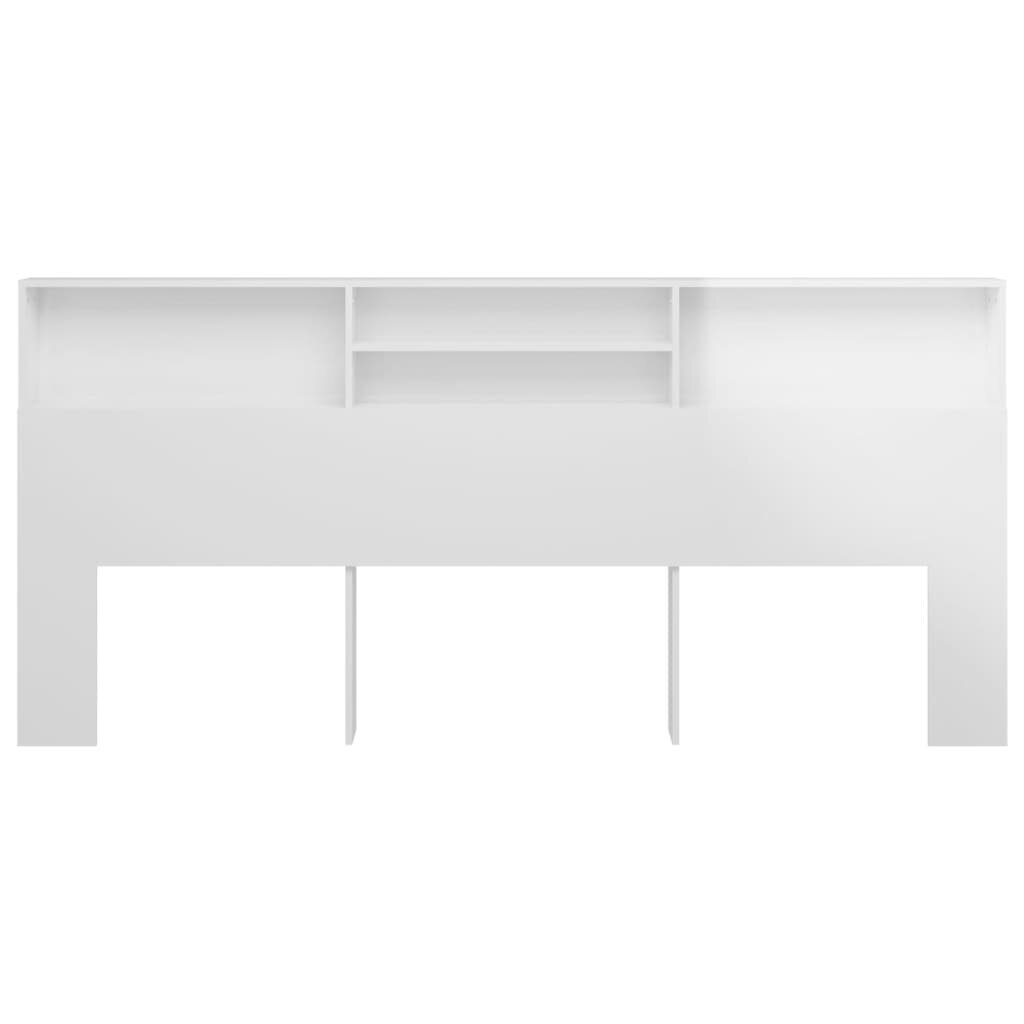 vidaXL voodipeatsi kapp, kõrgläikega valge, 220 x 19 x 103,5 cm hind ja info | Voodid | kaup24.ee
