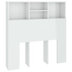 vidaXL voodipeatsi kapp, kõrgläikega valge, 100 x 19 x 103,5 cm hind ja info | Voodid | kaup24.ee