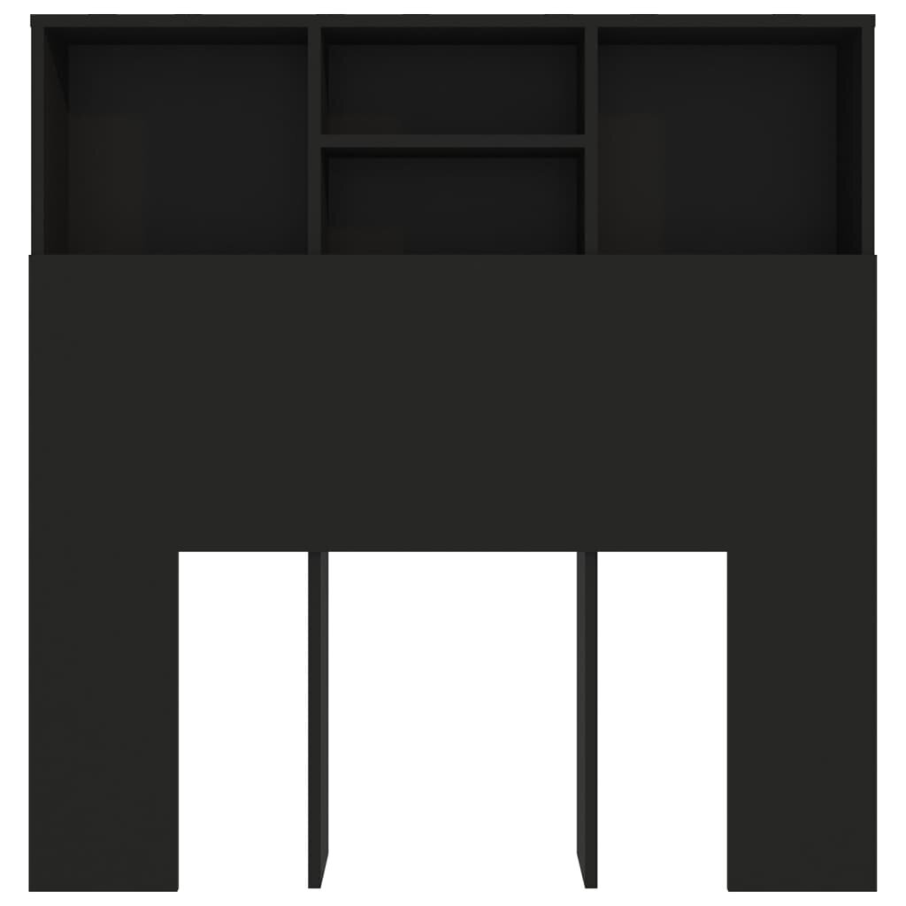 vidaXL voodipeatsi kapp, must, 100 x 19 x 103,5 cm hind ja info | Voodid | kaup24.ee