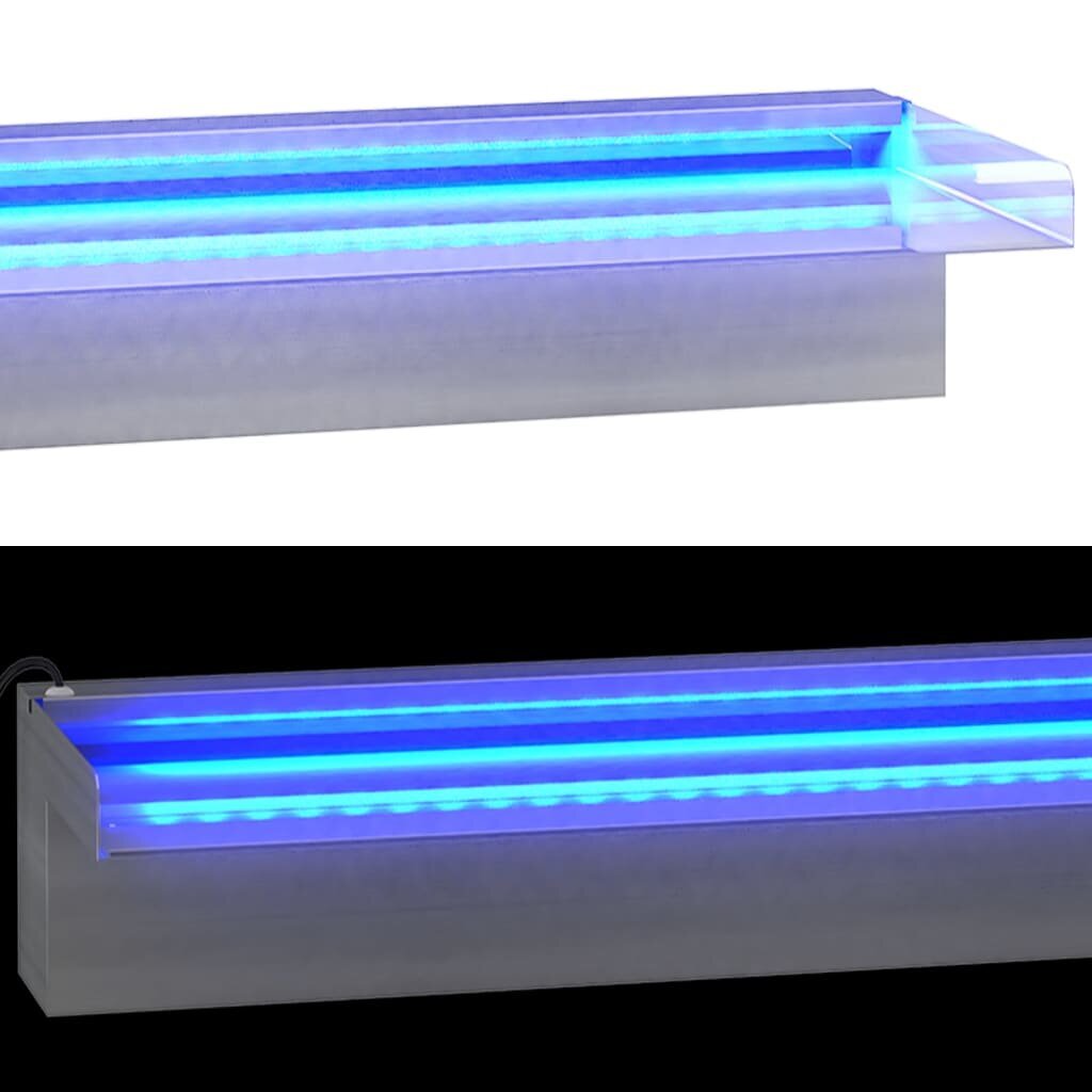 vidaXL purskkaevu kosk RGB LED-tuledega, roostevaba teras, 90 cm цена и информация | Dekoratsioonid | kaup24.ee