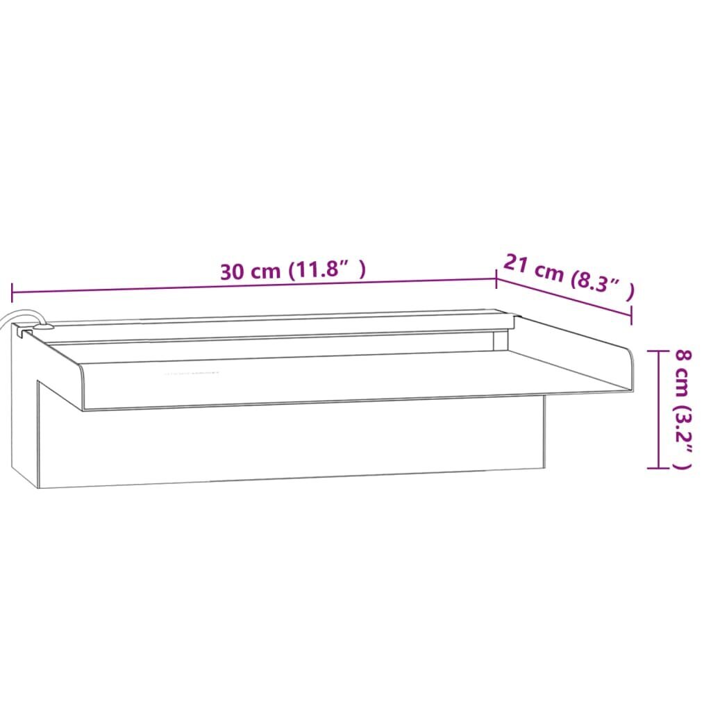 vidaXL purskkaevu kosk RGB LED-tuledega, roostevaba teras, 30 cm hind ja info | Dekoratsioonid | kaup24.ee