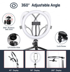 33 cm led rõngas / LED RING -lamp koos hoidjaga mobiilile + statiivile (68-200 cm) hind ja info | Fotovalgustuse seadmed | kaup24.ee