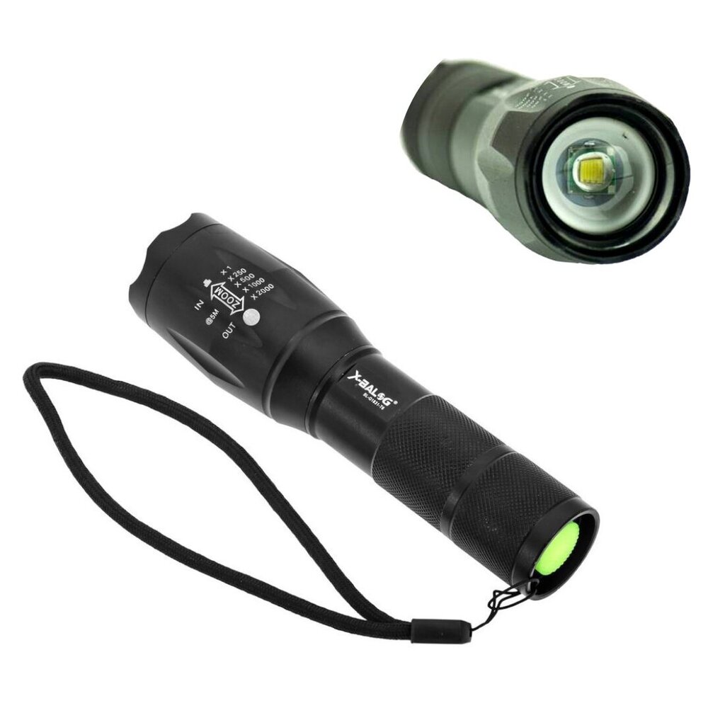 Taktikaline LED-taskulamp ZOOM USB 100000h цена и информация | Taskulambid, prožektorid | kaup24.ee