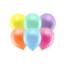 Õhupallid 23 cm, metallik, värviline segu, 100 tk hind ja info | Õhupallid | kaup24.ee
