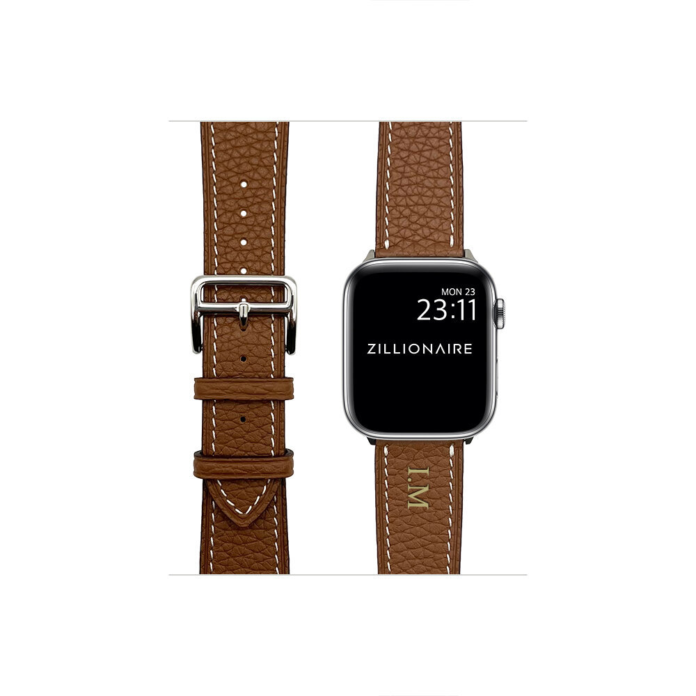 ZILLIONAIRE Apple Watch Pebbled nahast rihm – Pruun 42/44/45mm hind ja info | Nutikellade ja nutivõrude tarvikud | kaup24.ee
