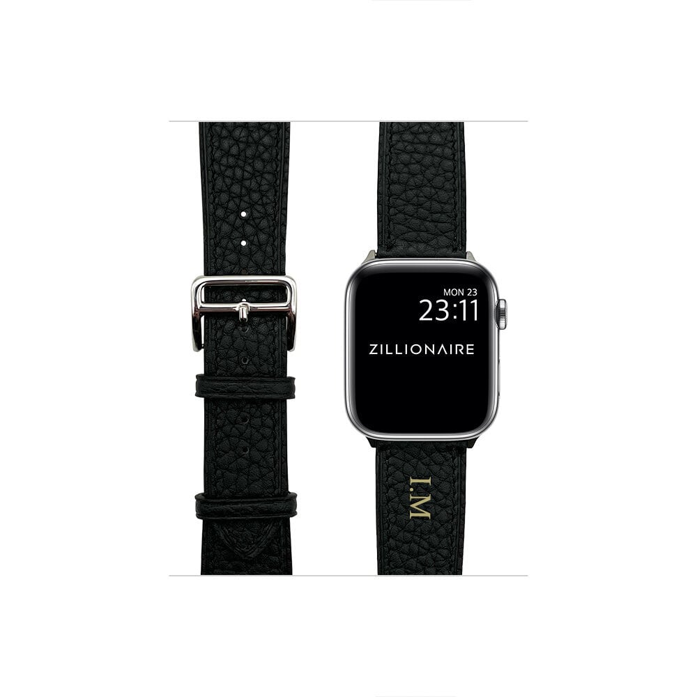 ZILLIONAIRE Apple Watch Pebbled nahast rihm – Must 38/40/41mm hind ja info | Nutikellade ja nutivõrude tarvikud | kaup24.ee