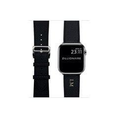 ZILLIONAIRE Apple Watch Epsom nahast rihm – Must 42/44/45mm hind ja info | Nutikellade ja nutivõrude tarvikud | kaup24.ee