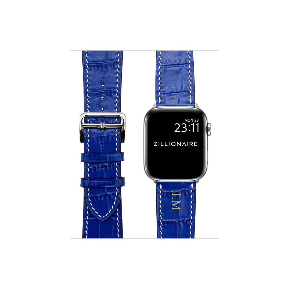 ZILLIONAIRE Apple Watch Croco nahast rihm – Sinine 38/40/41mm цена и информация | Nutikellade ja nutivõrude tarvikud | kaup24.ee
