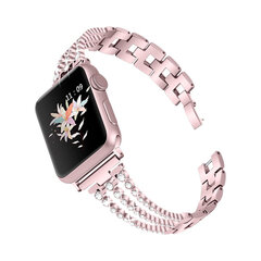 Diamond Apple Watch Roostevaba Teras Rihm – Roosa Kuld 38/40/41mm hind ja info | Nutikellade ja nutivõrude tarvikud | kaup24.ee
