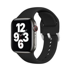 Apple Watch Active Silikoon Rihm – Must 42/44/45mm hind ja info | Nutikellade ja nutivõrude tarvikud | kaup24.ee