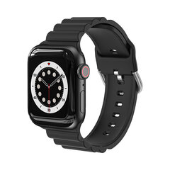 Future Silikoon Rihm Apple Watch jaoks – Must 42/44/45mm hind ja info | Nutikellade ja nutivõrude tarvikud | kaup24.ee