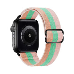Nailon Solo Rihm Apple Watch jaoks – Roosa/Roheline 38/40/41mm hind ja info | Nutikellade ja nutivõrude tarvikud | kaup24.ee