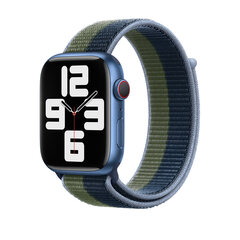 Nailon Rihm Apple Watch jaoks – Süvikusinine/Samblaroheline 42/44/45mm hind ja info | Nutikellade ja nutivõrude tarvikud | kaup24.ee