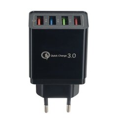 Настенное зарядное устройство 4x USB для быстрой зарядки 3.0 Quick Charge цена и информация | Зарядные устройства для телефонов | kaup24.ee