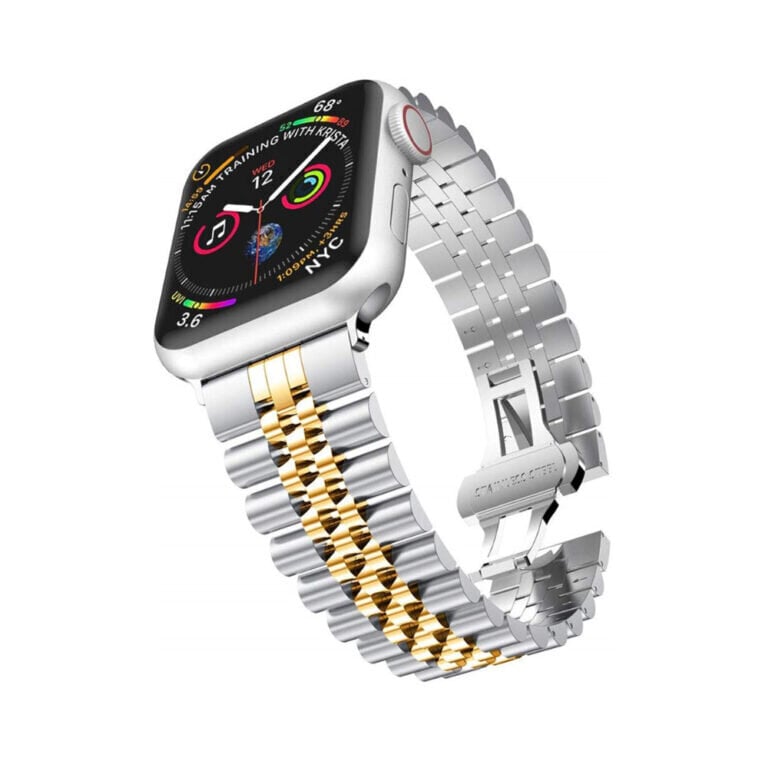 Apple Watch Jubilee Roostevaba Teras Rihm – Hõbe/Kuld 42/44/45mm hind ja info | Nutikellade ja nutivõrude tarvikud | kaup24.ee