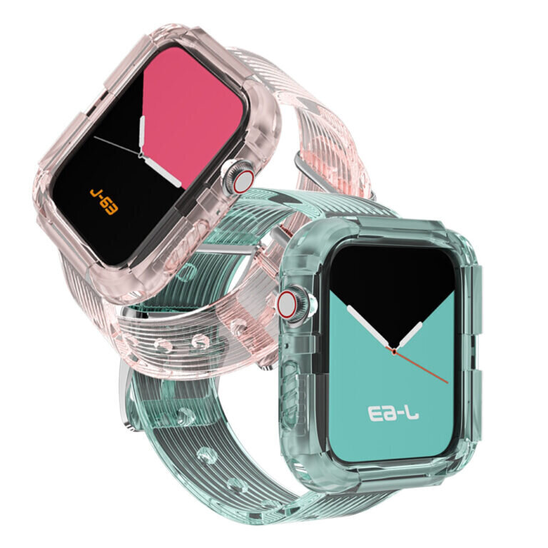 Apple Watch Transparent Ümbris ja Rihm – Lilla 40mm цена и информация | Nutikellade ja nutivõrude tarvikud | kaup24.ee