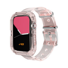 Apple Watch Transparent Ümbris ja Rihm – Roosa 44mm цена и информация | Аксессуары для смарт-часов и браслетов | kaup24.ee