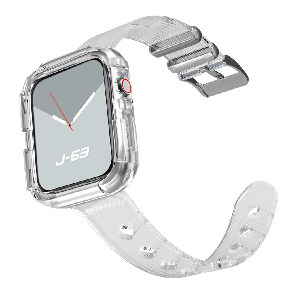 Apple Watch Transparent Ümbris ja Rihm – Roosa 44mm цена и информация | Nutikellade ja nutivõrude tarvikud | kaup24.ee
