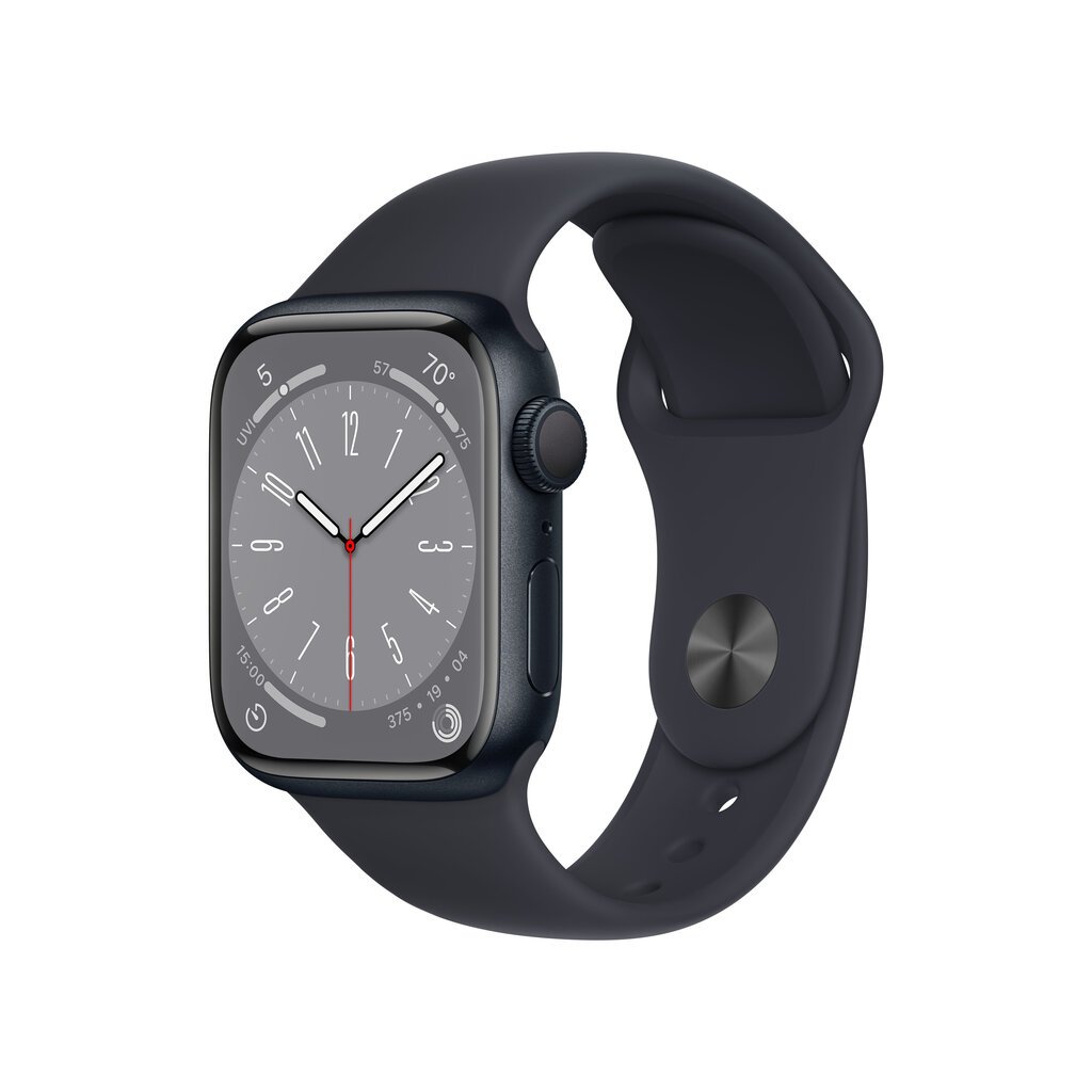 Apple Watch Series 8 GPS 41mm Midnight Aluminium Case ,Midnight Sport Band - MNP53EL/A LV-EE цена и информация | Nutikellad (smartwatch) | kaup24.ee