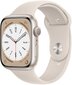 Apple Watch Series 8 GPS 45mm Starlight Aluminium Case ,Starlight Sport Band - MNP23EL/A LV-EE hind ja info | Nutikellad (smartwatch) | kaup24.ee