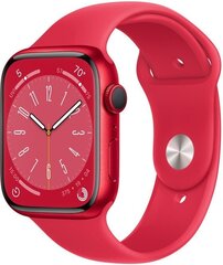 Смарт-часы Apple Watch Series 8 GPS 45 мм (PRODUCT)RED Aluminium Case, (PRODUCT)RED Sport Band - MNP43EL/A LV-EE цена и информация | Apple Умные часы и браслеты | kaup24.ee