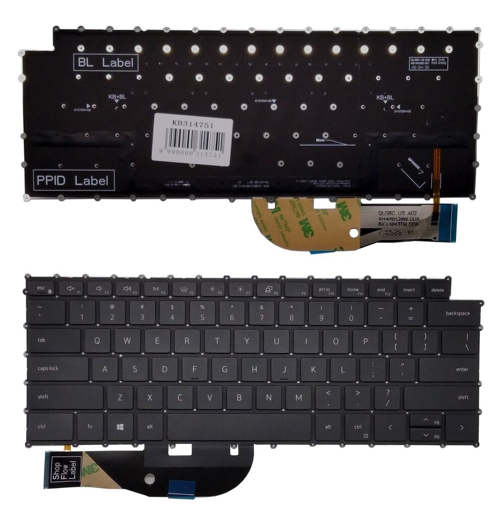 Klaviatuur DELL XPS 9500, valgustatusega, US hind ja info | Komponentide tarvikud | kaup24.ee