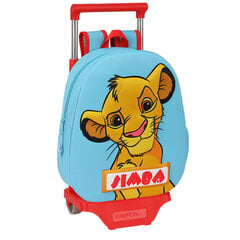 3D школьная сумка на колесиках The Lion King Simba Красный Светло-синий (28 x 10 x 67 см) цена и информация | Школьные рюкзаки, спортивные сумки | kaup24.ee