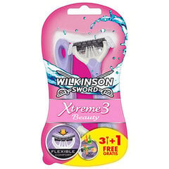 Ühekordsed žiletid Wilkinson Sword Xtreme3 Beauty ( 4 pcs ) - Disposable razor for women цена и информация | Косметика и средства для бритья | kaup24.ee