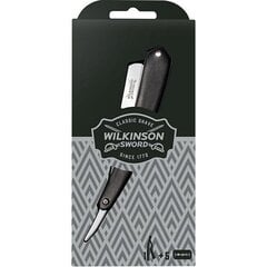 Wilkinson Sword Cut Throat + Double Edge Blades ( 5 pcs ) - Razor + spare razor blades цена и информация | Косметика и средства для бритья | kaup24.ee