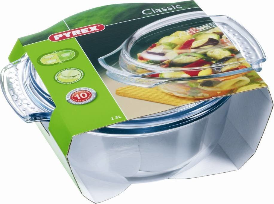 Kastrul klaasist kaanega Pyrex Classic Läbipaistev Klaas: Maht - 2,5 L цена и информация | Ahjuvormid ja küpsetustarvikud | kaup24.ee