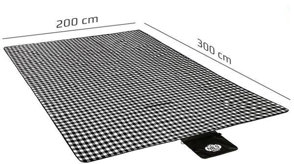 Piknikutekk Nils Camp NC2310, 300x200 cm, must/valge цена и информация | Matkamadratsid, matkamatid | kaup24.ee