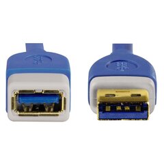 USB kaabli pikendus Hama 00039674 USB 3.0, 1.8m, sinine цена и информация | Кабели и провода | kaup24.ee