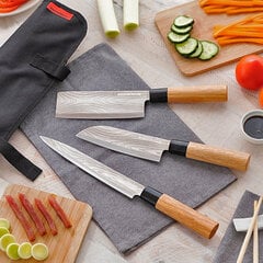 Набор из 3 японских кухонных ножей Damas цена и информация | Ножи и аксессуары для них | kaup24.ee