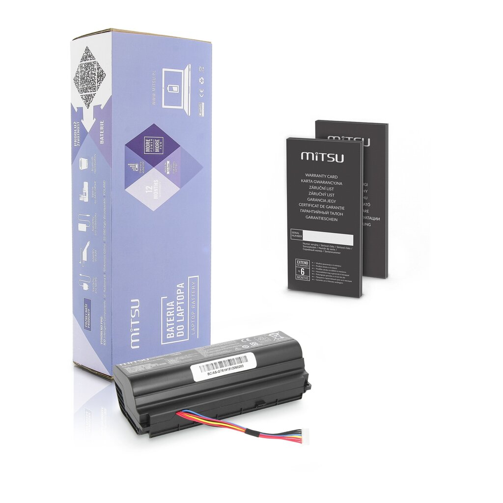 Mitsu Battery BC/AS-G751 (ASUS 5200 MAH 78 WH) hind ja info | Sülearvuti akud | kaup24.ee