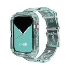 Apple Watch Transparent Ümbris ja Rihm – Roheline 44mm цена и информация | Аксессуары для смарт-часов и браслетов | kaup24.ee