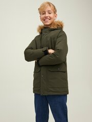 Jack & Jones laste parka 200g 12212422*02, oliiv 5715311138360 цена и информация | Куртки для мальчиков | kaup24.ee