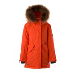Парка для девочек с натуральным мехом Huppa Vivian1 200ГР 12490120*00049, ярко-коралловая 4741632099142 цена и информация | Куртки, пальто для девочек | kaup24.ee