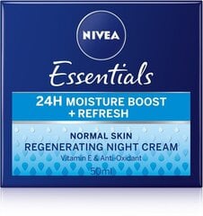 Крем ночной Nivea Essentials 24H Moisture Boost + Refresh, 50 мл цена и информация | Кремы для лица | kaup24.ee