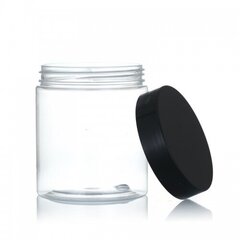 Прозрачная баночка с черной крышкой, 300 мл (4 шт.) цена и информация | Посуда для хранения еды | kaup24.ee