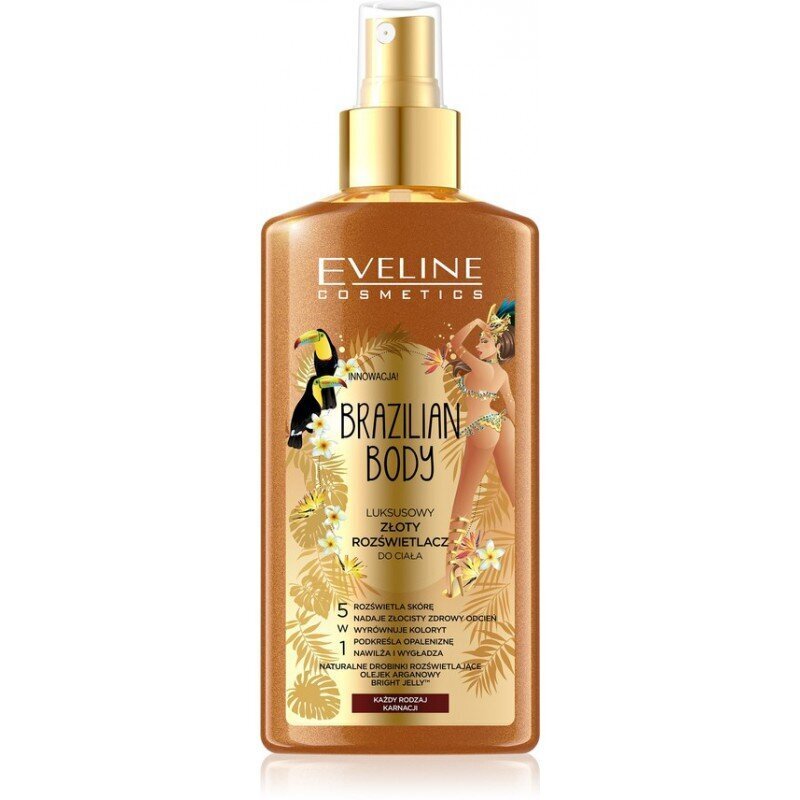 Kuldne näo- ja kehasprei Eveline Cosmetics Brazilian Body 150 ml цена и информация | Isepruunistavad kreemid | kaup24.ee