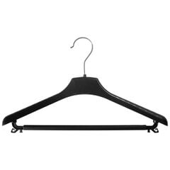 Вешалка с перекладиной и крючками для верхней одежды 38 cм, черная цена и информация | Вешалки и мешки для одежды | kaup24.ee