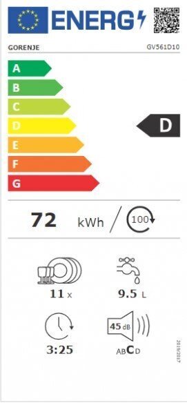 Gorenje GV561D10 цена и информация | Nõudepesumasinad | kaup24.ee