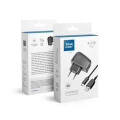 Seinalaadija USB Type C Uniwersal 2A + kaabel Blue Star Lite, reisilaadija hind ja info | Mobiiltelefonide laadijad | kaup24.ee
