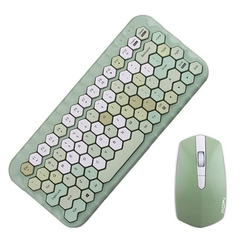 Juhtmevabad klaviatuurid ja hiirekomplekt Mofii Honey 2.4G, roheline hind ja info | Klaviatuurid | kaup24.ee