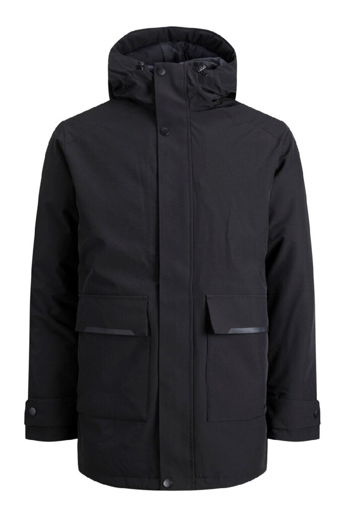 Jack & Jones meeste parka 200g 12211896*01, must 5715307367491 цена и информация | Meeste joped | kaup24.ee